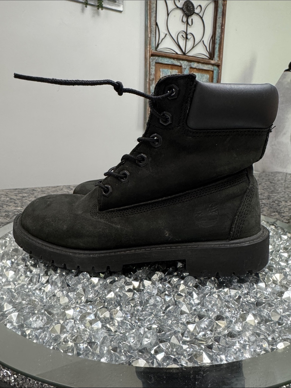 Timberland Black Women's Combat Moto Boots 4.5Y or W6 - Picture 6 of 15